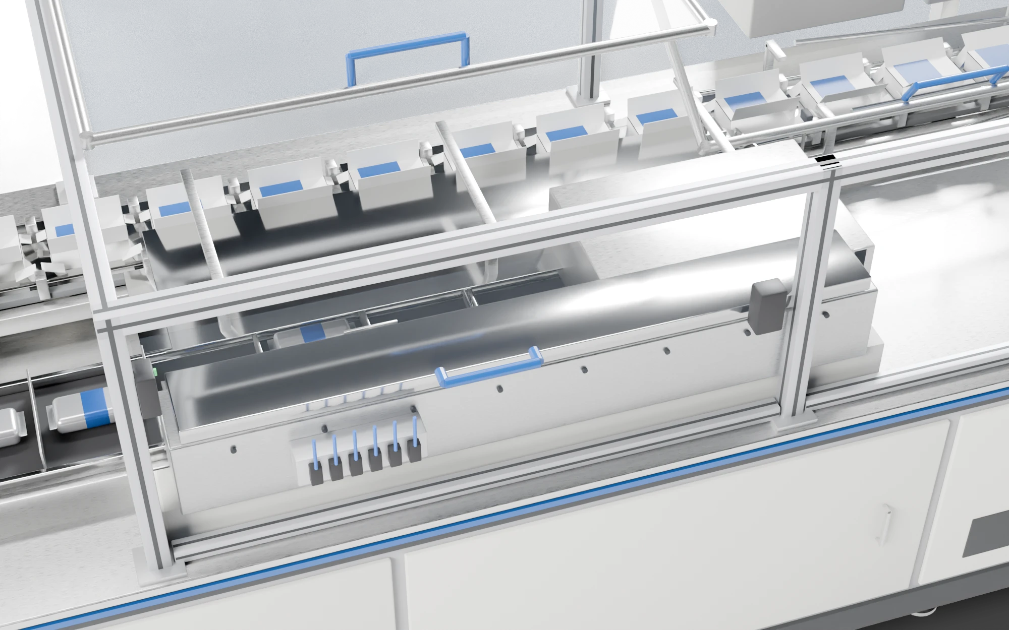 제품 삽입부 푸셔 3D 렌더